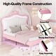 preview thumbnail 4 of 9, Modern Upholstered Princess Bed with Crown Headboard with LED Lights,Queen