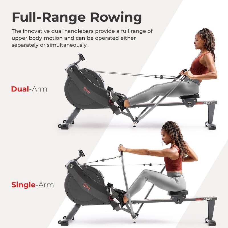 MotionMax Magnetic Rowing Machine - SF-RW522067 - Black Gray - 78.6 x 28.3 x 39.3 Inches