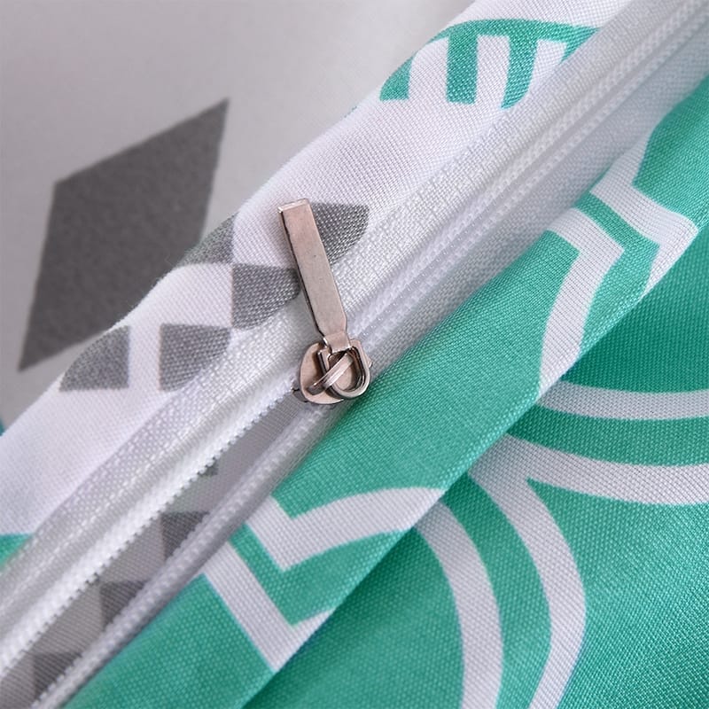3 Piece Stripe Boho Duvet Cover Set with Zipper Ties