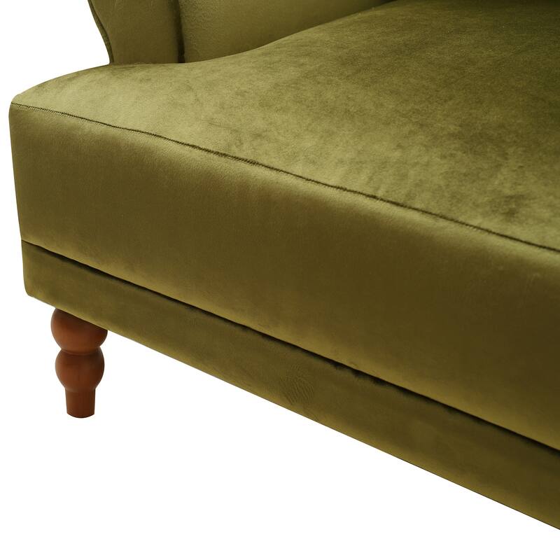 Circular Arm Chairs Living Room Accent Chair Lounge Chair with Roman Column Legs