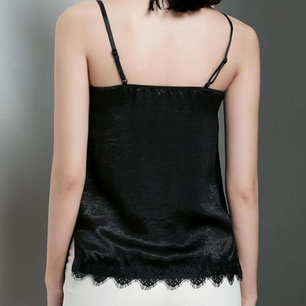 black silk camisole