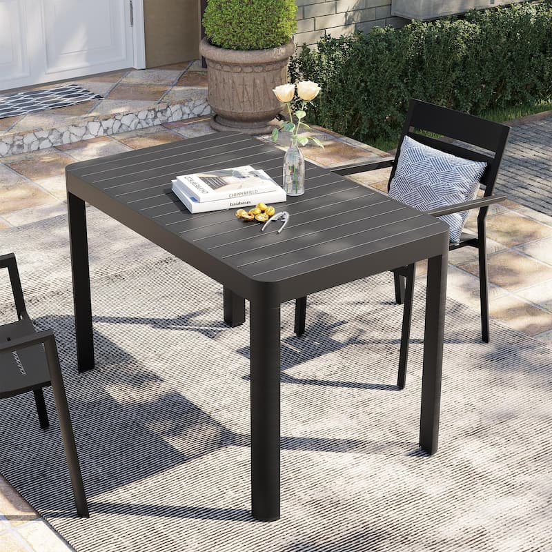 Pellebant Outdoor Dining Table Aluminum Extendable Table - 46.1" / 63.8" (L) x 27.6" (W) x 29.9" (H)