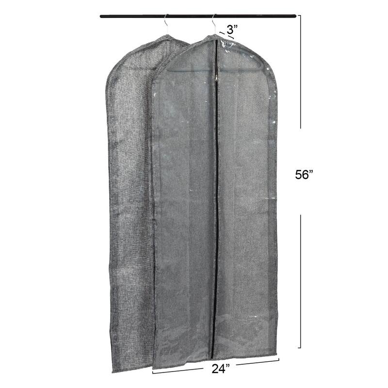Household Essentials Zippered Garment Storage Bag with Clear Vision Front - 24.0"L x 3.0"W x 56.0"H