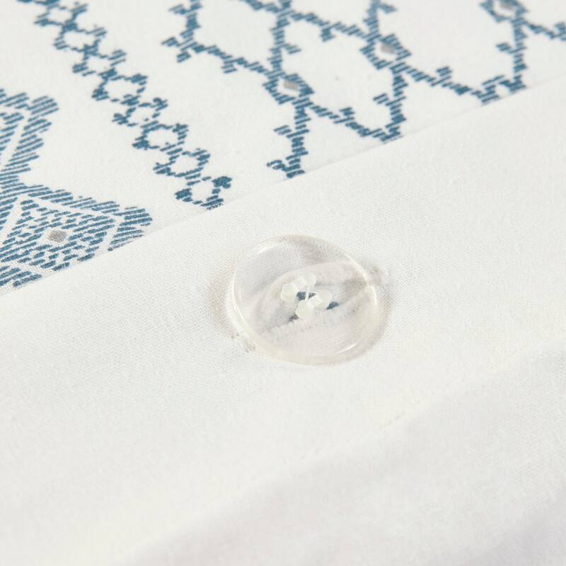 King/Cal King Cotton Printed Duvet Cover Set with Chenille