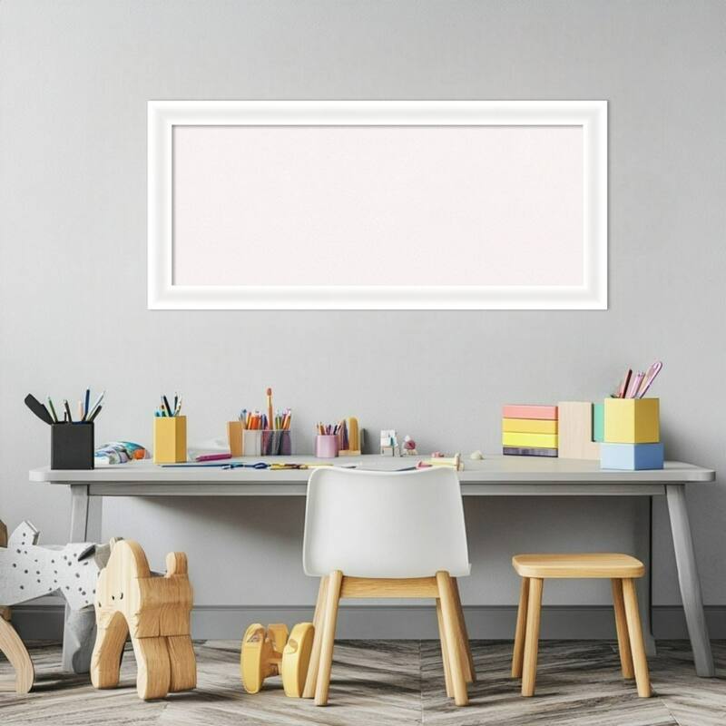 Oliver White Narrow Wood Framed Cork Board - Bulletin Board, Organization Board, Pin Board