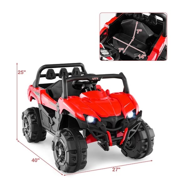 dimension image slide 0 of 4, Kids Electric Ride-On Car with Remote and Adjustable Speeds - 40" x 27" x 25"
