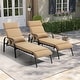 preview thumbnail 23 of 35, Outdoor Adjustable Patio Chaise Lounge Chair with Cushion Beach Poolside
