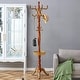 preview thumbnail 2 of 20, Roomfitters Solid Wood Coat Rack with Stainless Steel Hooks, Modern Hanger with Key Tray and Hat Storage Natural