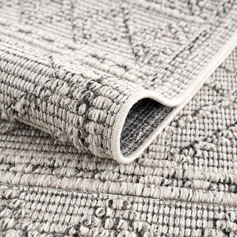 Hauteloom Butch Living Room, Bedroom Patio Outdoor Area Rug - Farmhouse - Taupe,Beige - 2' x 3'