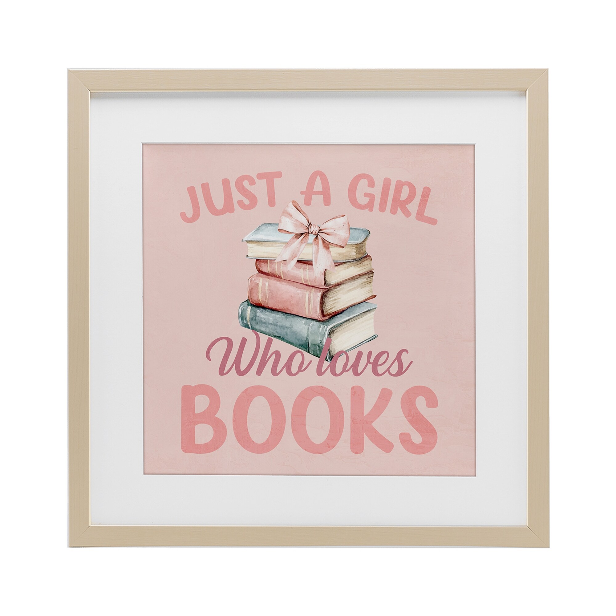 Stupell Reader Girl Who Loves Books Under Glass Framed Design By Kim Allen