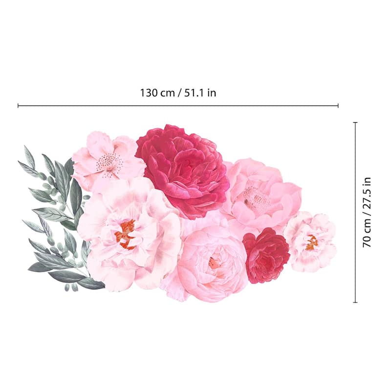 Walplus Elegant Oversized Blush Pink Peonies Wall Stickers Decals