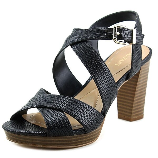 Alfani Palaria Women Open Toe Leather Black Sandals