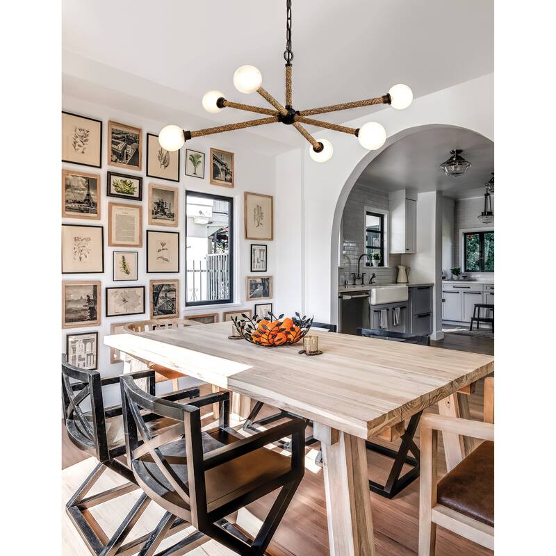 Nomad Classic Bronze Chandelier with Opal White Glass