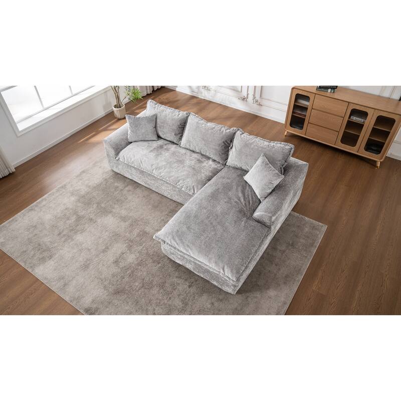 103" L-Shaped Cloud Sectional Sofa with Chaise, Upholstered Boneless Couches for Living Room, Modern Modular Chenille Sofa