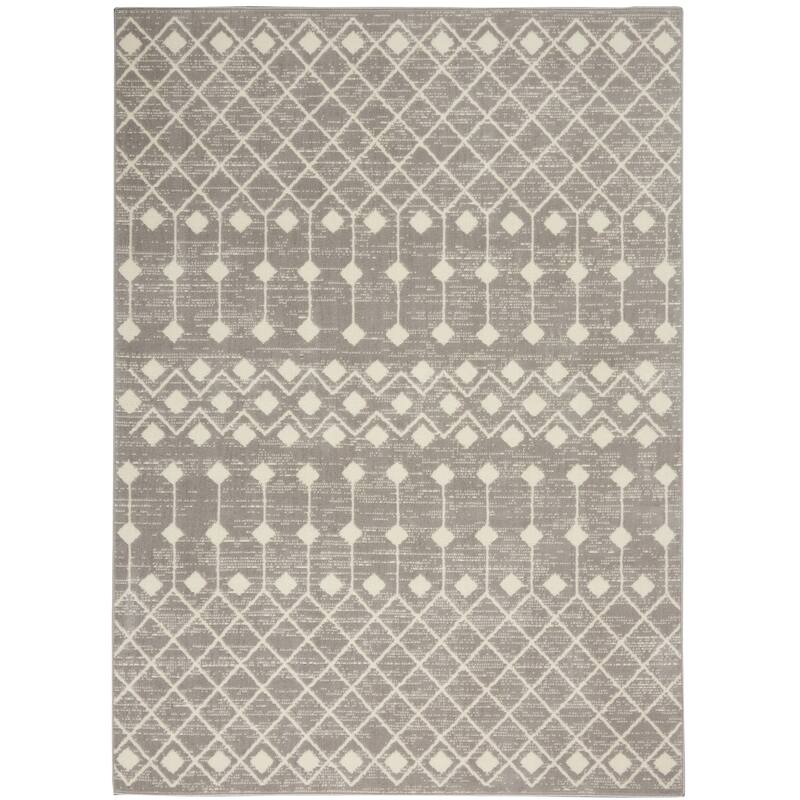 Porch & Den Muirfield Moroccan Bohemian Area Rug - 3'9" x 5'9" - Grey - Rectangle