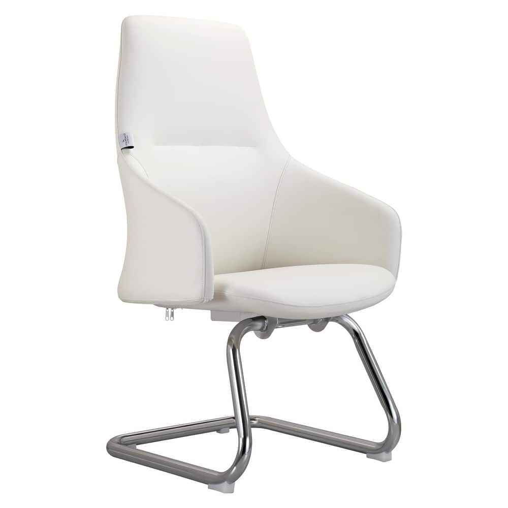 Celeste Modern Leather Executive Office Chair with Iron Frame, Fixed Armrests, Foam Padding, Easy-Clean & Quick Assembly