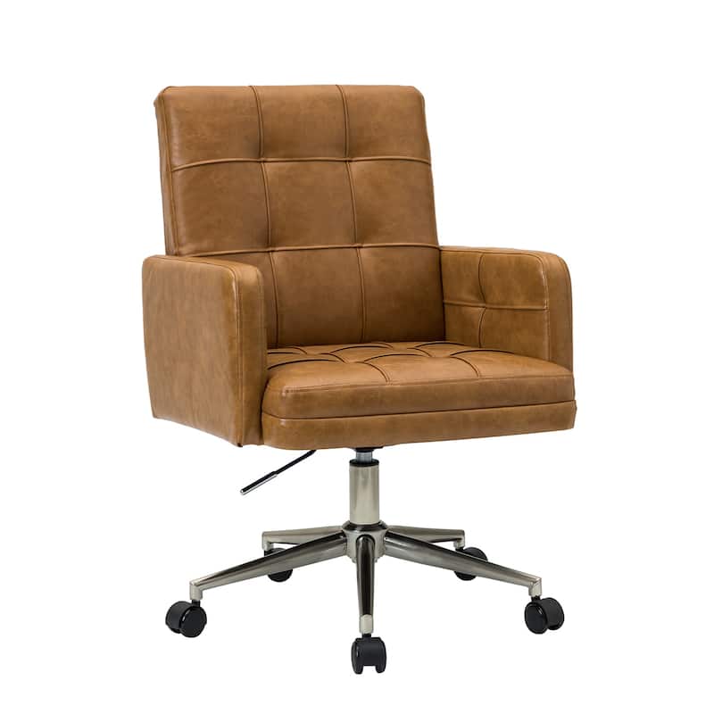 Lorenz Modern Vegan Leather Height-adjustable Office Chair with 5 Wheels by HULALA HOME
