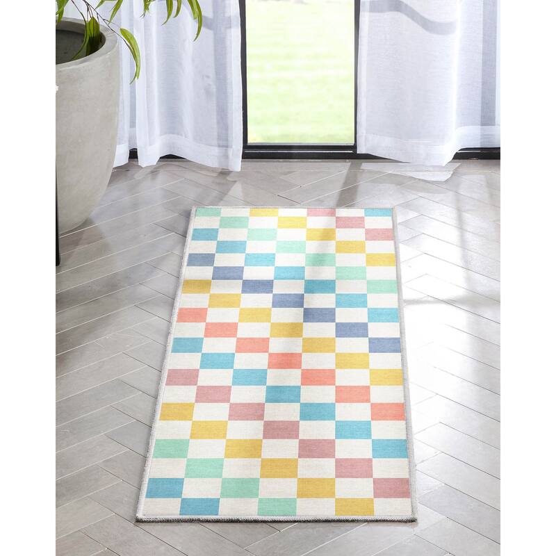 Well Woven Apollo Square Modern Geometric Flat-Weave Area Rug