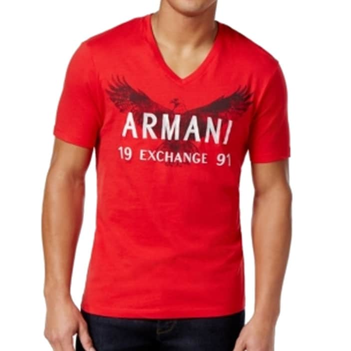 Shop Armani Exchange New Red Mens Size Large L Logo Bird Graphic Tee T Shirt Overstock 19844382