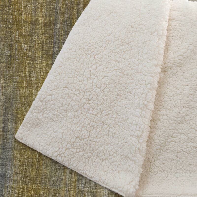 Premium Machine Washable Ombre Solid Sherpa Throw Blanket