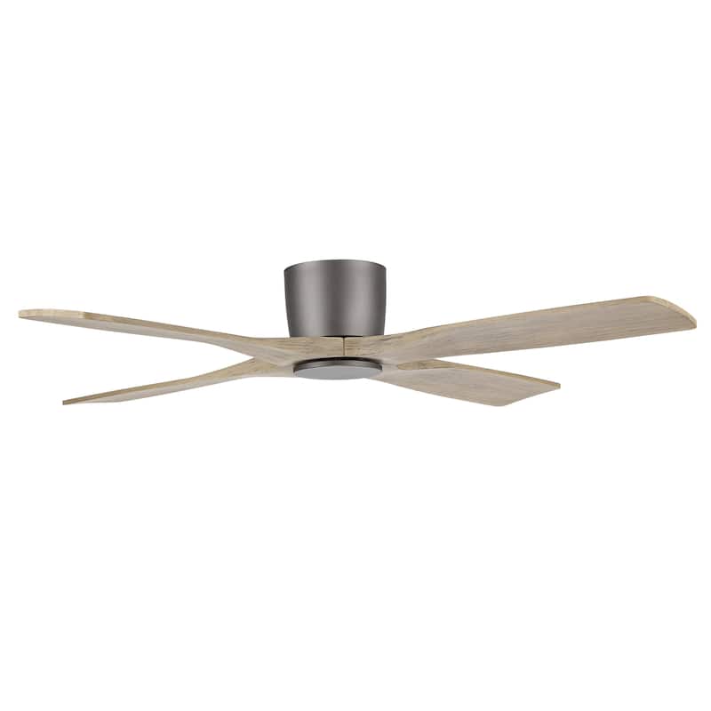 WINGBO 54" DC Flush Mount Ceiling Fan with Remote