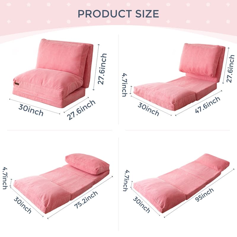Corduroy Bean Bag Folding Sofa Bed