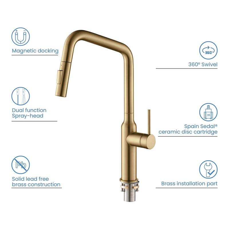 High Arc Single Lever Kitchen Faucet with Pull Down Sprayer