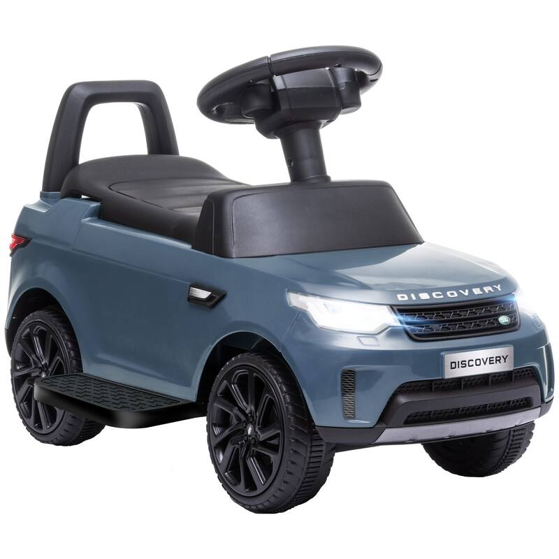 2-in-1 Sliding Car for Kids: Qaba Licensed Land Rover 6V Electric Ride On Toy with Interactive Features - Light Blue