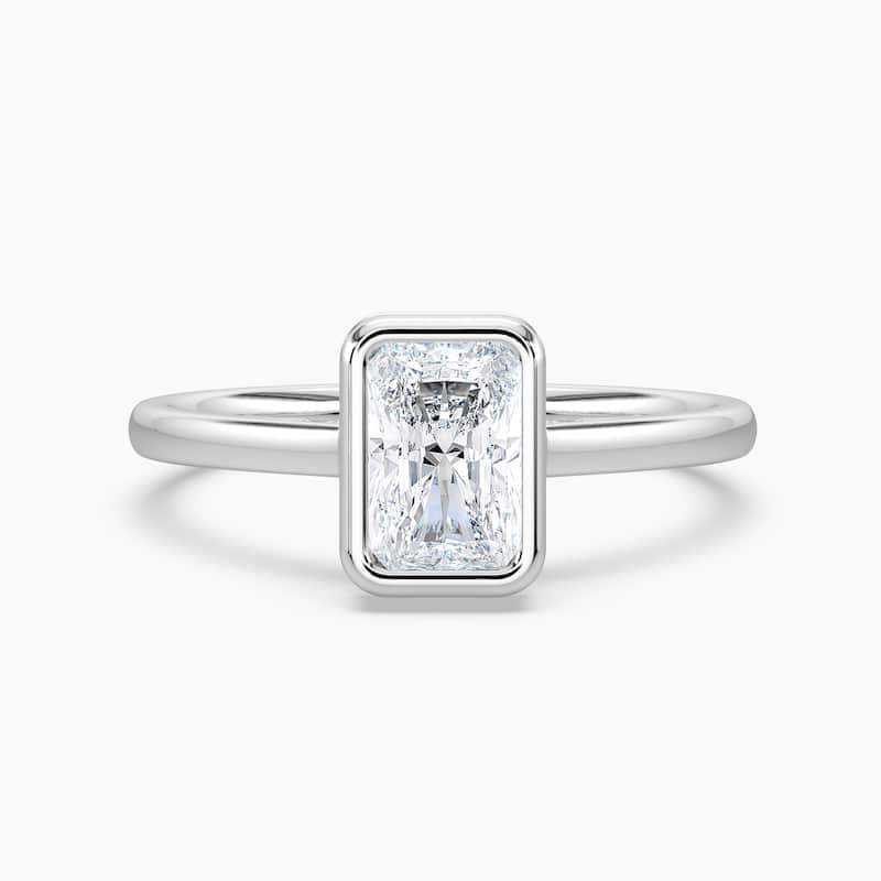 Auriya 14k Gold Lab Grown Radiant Diamond Bezel Unique Hidden Halo Engagement Ring 1.00 to 5.00 ct. tw. (F-G, VS) - 5.5 - 1.75 carats - White