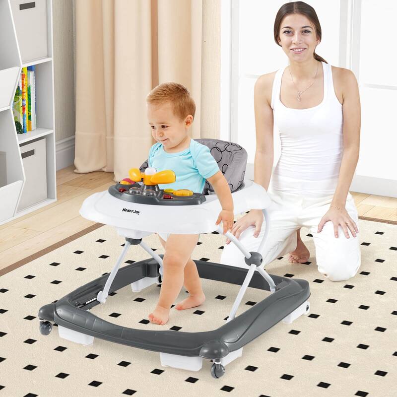 Honeyjoy Foldable Baby Walker with 3 Adjustable Heights Comfy Padded - See Details