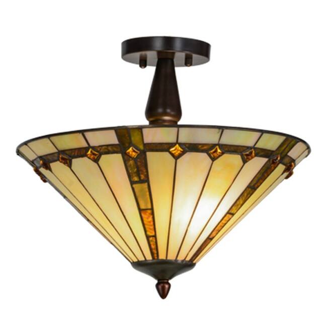 Meyda Tiffany 138901 Belvidere 2 Light 16" Wide Semi-Flush Ceiling - Mahogany Bronze