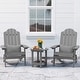 preview thumbnail 26 of 44, WINSOON 3-Piece All Weather HIPS Outdoor Folding Adirondack Chairs and Table Set Grey