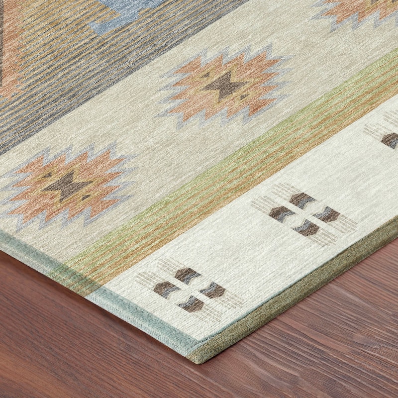 Machine Washable Indoor/ Outdoor Global Chennai Chantille Rug