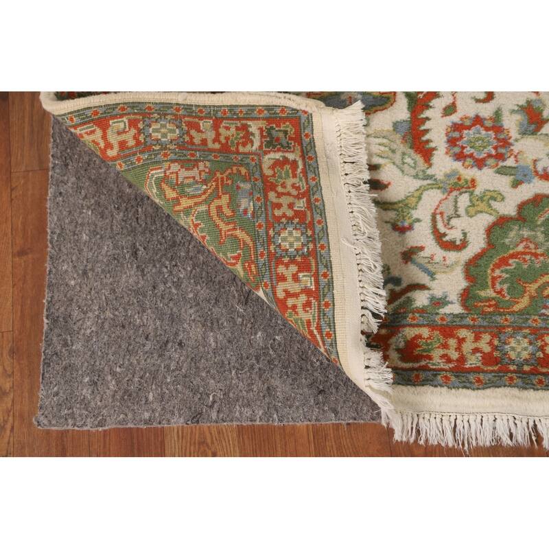 Floral Ivory Kashan Oriental Accent Rug Handmade Wool Carpet - 2'6" x 4'1"