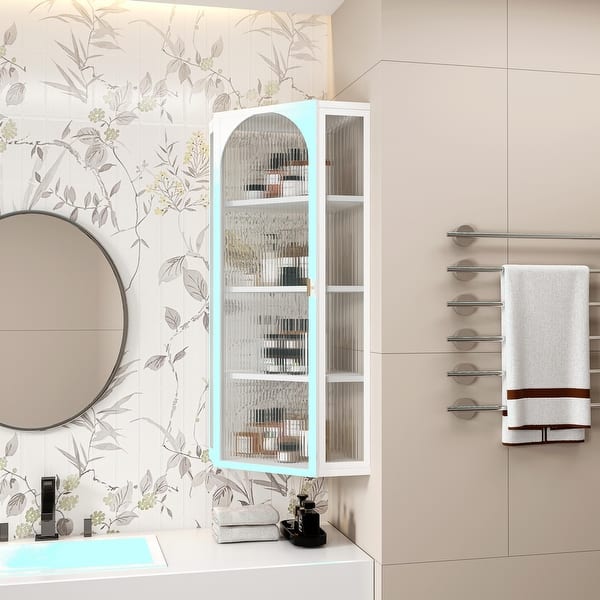 FourTier WallMounted Corner with Glass Door Storage Bed