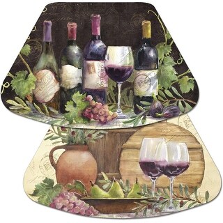 CounterArt Wipe-Clean Reversible Wedge Placemats - Gossamer Palms Design, Set Of 4