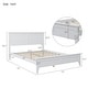 preview thumbnail 7 of 5, Full Size Modern Solid Wood Platform Bed with Tapered Legs and Elegant Slat Design Headboard