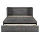 preview thumbnail 9 of 18, Queen Size Murphy Bed with USB Port and a Large Drawer, Folding Bed, Gray