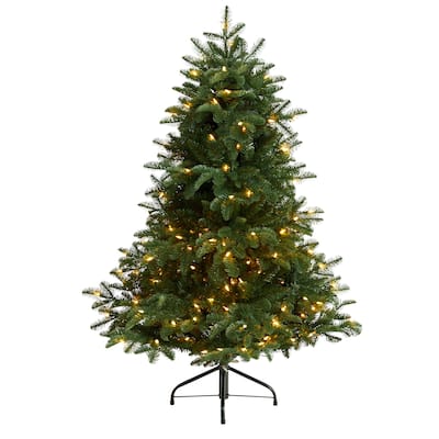 4' South Carolina Spruce Artificial Christmas Tree with 200 White Warm Lights and 848 Bendable Branches