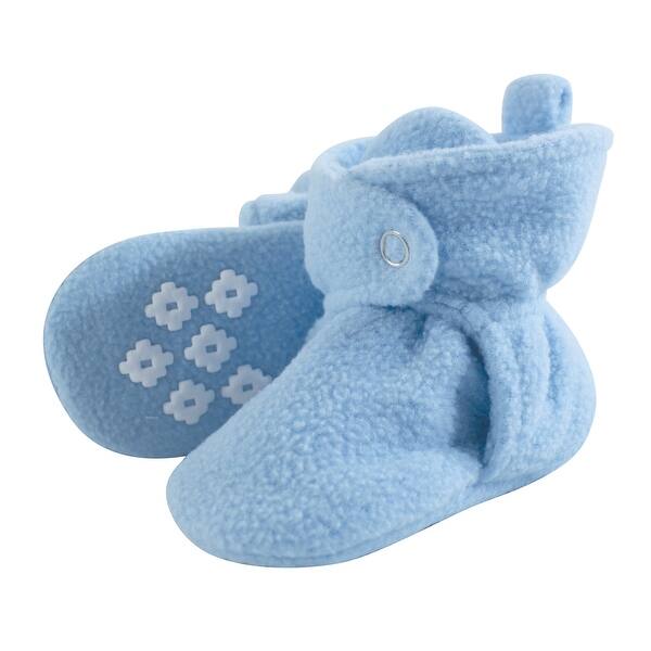 slide 1 of 1, Little Treasure Baby and Toddler Boy Cozy Fleece Booties, Light Blue 0-6 Months - Light Blue