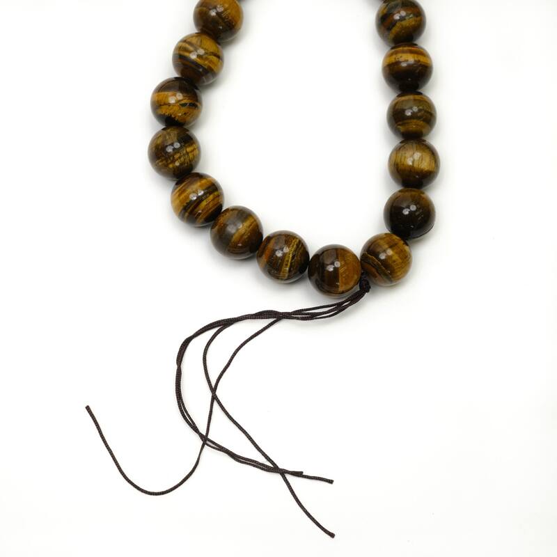 Artissance 20"L Round Brown Stone Tiger Eye Beads, Jewelry Making, Home Accent Decor