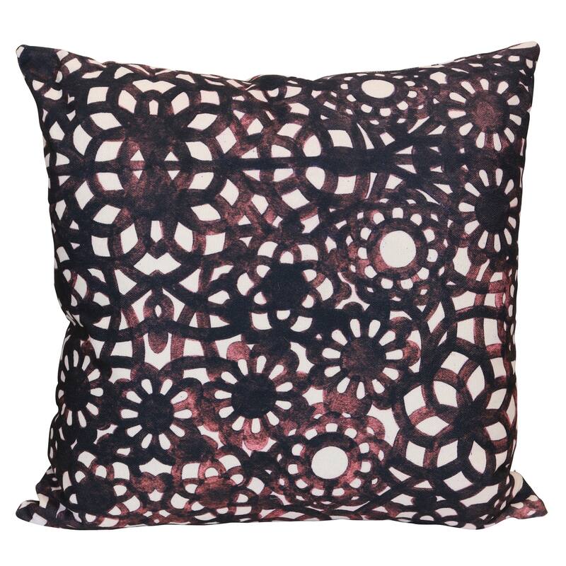 StyleCraft Wyatt Abstract Shadow Lace Abstract Pillow - Ink Black, Blush & Soft Ivory - 24" x 24"