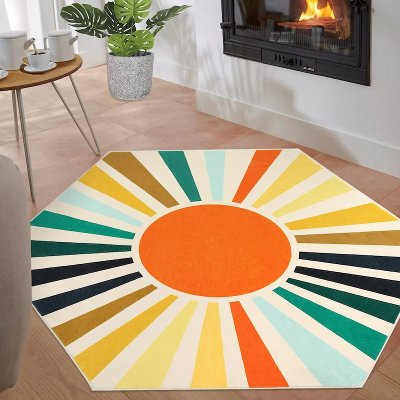 Garvee Rainbow Sol Kids Area Rug