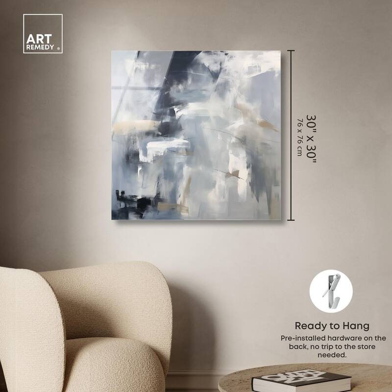 Contemplative Blues II Acrylic by Art Remedy, Ready to Hang