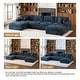 preview thumbnail 96 of 131, Oversized Chenille Modular Sectional Sofa Conversation Set with 2 Ottomans