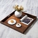 preview thumbnail 21 of 76, KINWELL Square Black Walnut Wood Serving Tray Ottoman Tray with Handles
