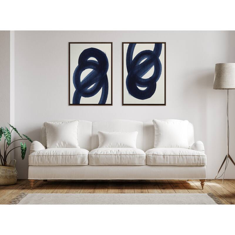Kate and Laurel Sylvie Japandi 18 Framed Canvas by Rocket Jack