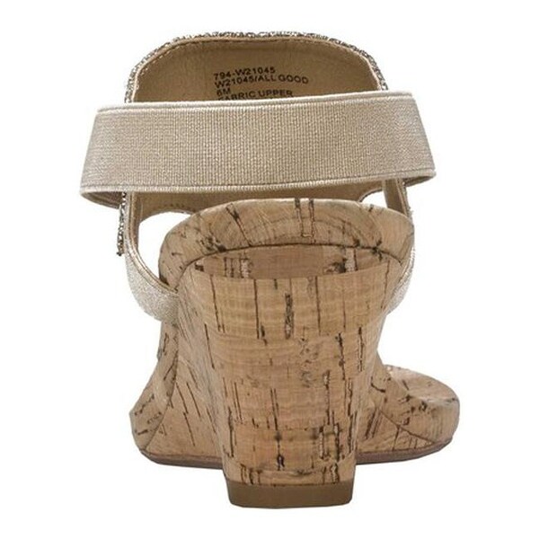 white mountain gold wedge sandals