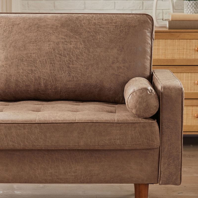 VANOMi 68.9'' Faux Leather Vintage Loveseat