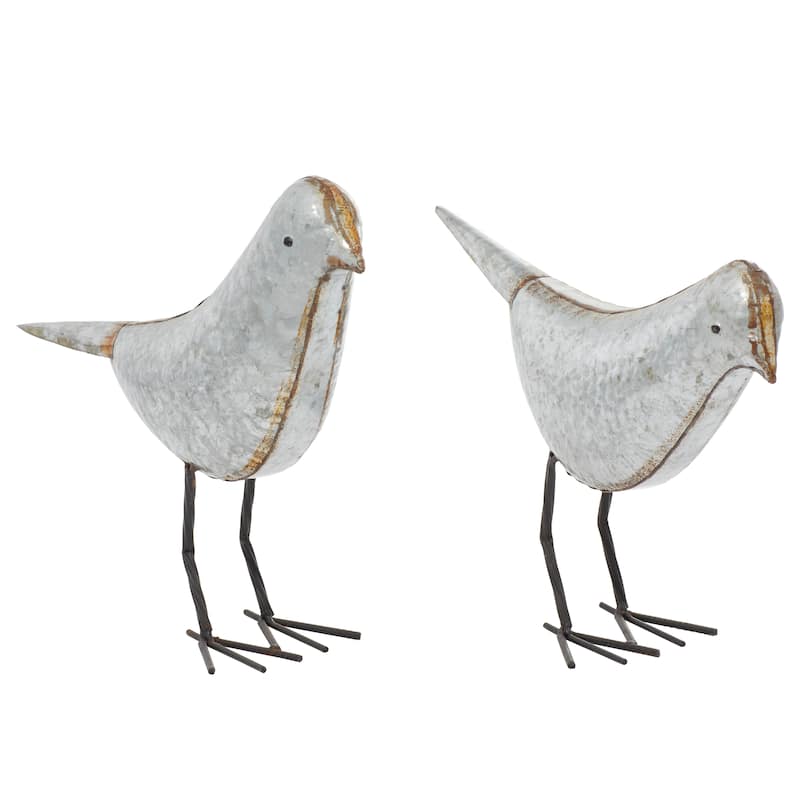 Grey Iron Farmhouse Sculpture Bird (Set of 2) - 5 x 12 x 13